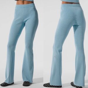Alo Yoga Denim Knit High Waist Flare Pant